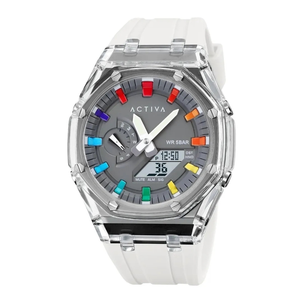 Activa White and Gray Multi-Color Dial watch